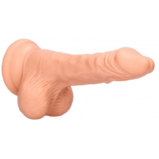 Телесный фаллоимитатор Realistic Dildo With Balls  - 17 см.