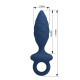 Синяя анальная пробка с кольцом Butt Plug with Loop M - 13,4 см.