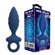 Синяя анальная пробка с кольцом Butt Plug with Loop M - 13,4 см.