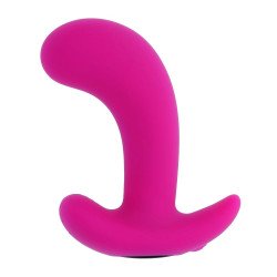 Розовый вибромассажёр простаты с пультом ДУ Hooking Up - 9,5 см.