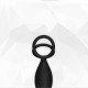 Черный стимулятор простаты с эрекционным кольцом Combo Double Cockring Plug