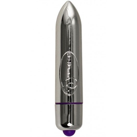 Серебристая вибропулька RO-80MM 7-SPEED CHROME - 7,9 см.