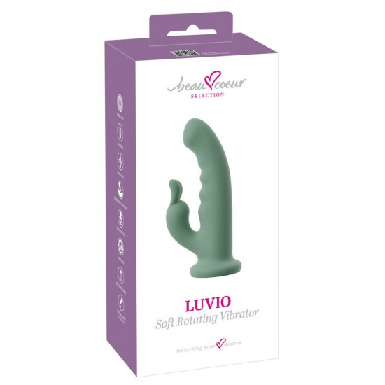 Зеленый вибратор-ротатор Luvio - 19,3 см.