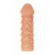 Телесная закрытая насадка с пучками шишечек Cock Sleeve 009 Size S - 13,8 см.