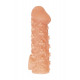 Телесная закрытая насадка с пучками шишечек Cock Sleeve 009 Size S - 13,8 см.