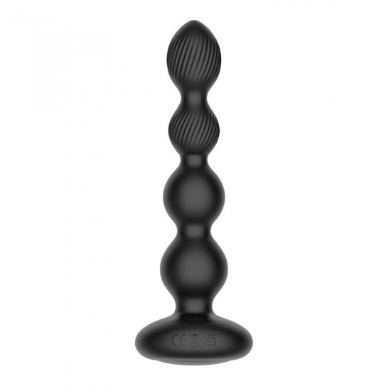Черная анальная виброёлочка Nexus Tornado Beaded Probe Large с функцией вращения