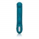 Бирюзовый вибратор с изогнутой головкой Jack Rabbit Signature Silicone Rocking  G  Rabbit - 20 см.