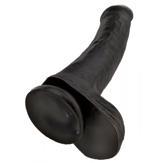 Чёрный фаллоимитатор на присоске 13  Cock with Balls - 35,6 см.