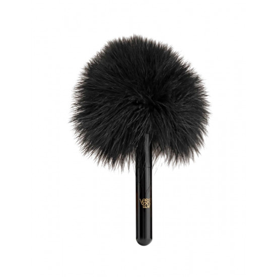 Черная перьевая кисточка с гладкой ручкой Caressing Feather