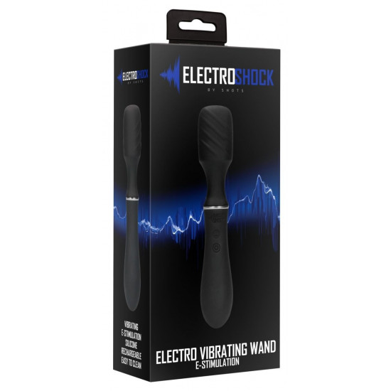 Черный универсальный вибратор с электростимуляцией Electro Vibrating Wand