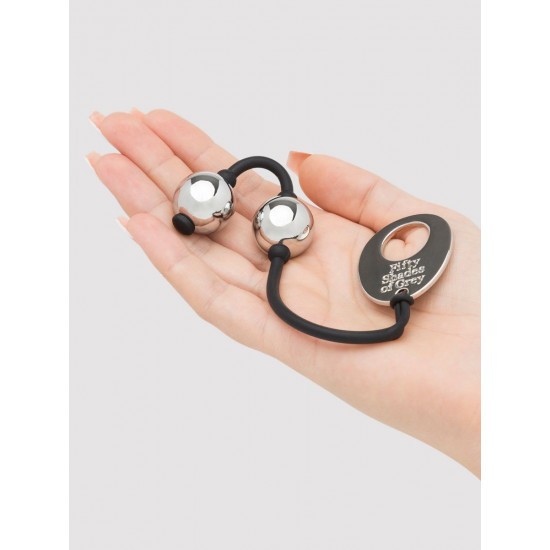 Серебристые шарики Inner Goddess Mini Silver Pleasure Balls 85g на черном силиконовом шнурке Серебристые шарики Inner Goddess Mini Silver Pleasure Balls 85g на черном силиконовом шнурке