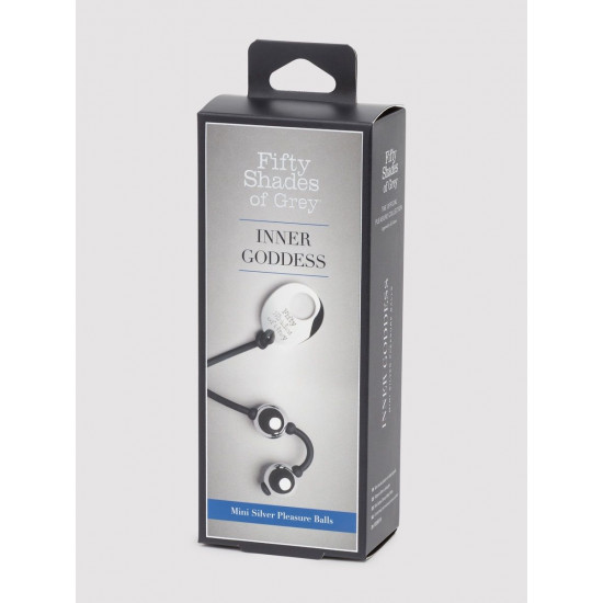 Серебристые шарики Inner Goddess Mini Silver Pleasure Balls 85g на черном силиконовом шнурке Серебристые шарики Inner Goddess Mini Silver Pleasure Balls 85g на черном силиконовом шнурке