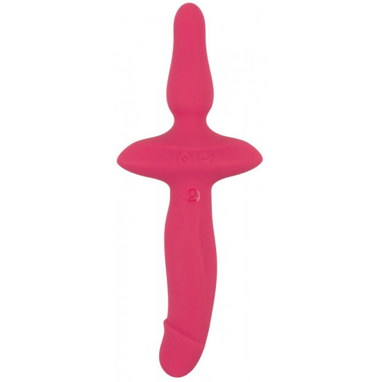 Розовый двусторонний вибратор 2in1 Vibrator   Butt Plug