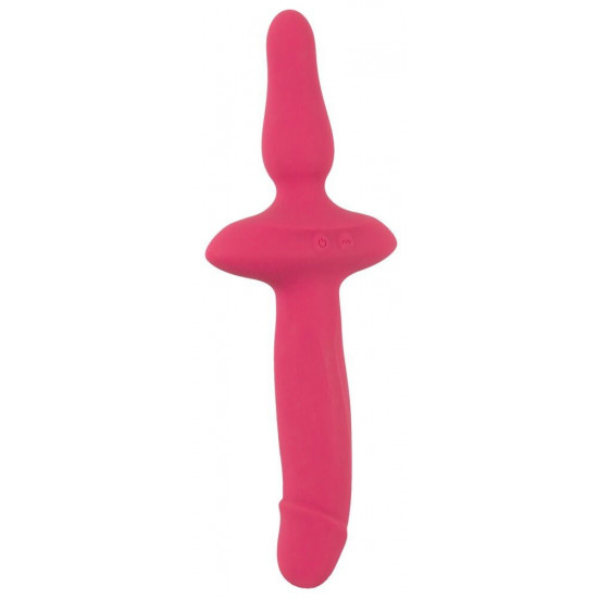 Розовый двусторонний вибратор 2in1 Vibrator   Butt Plug