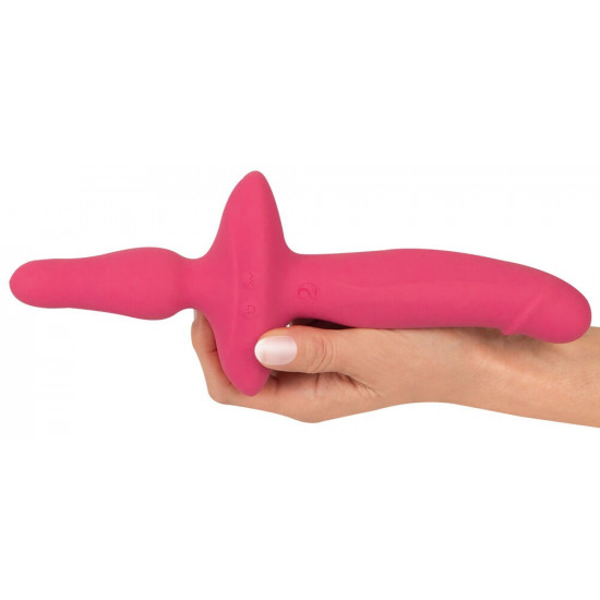 Розовый двусторонний вибратор 2in1 Vibrator   Butt Plug
