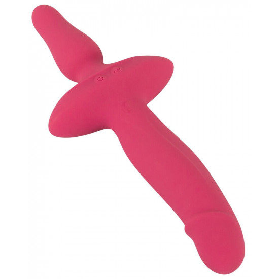 Розовый двусторонний вибратор 2in1 Vibrator   Butt Plug