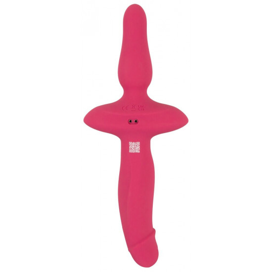 Розовый двусторонний вибратор 2in1 Vibrator   Butt Plug