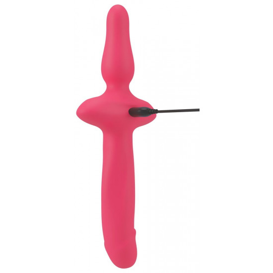 Розовый двусторонний вибратор 2in1 Vibrator   Butt Plug