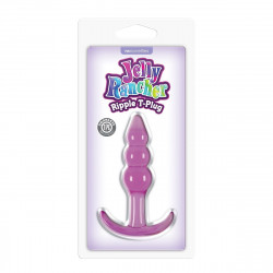 Фиолетовая анальная пробка Jelly Rancher T-Plug Ripple Purple - 10,9 см.