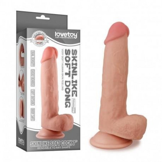 Телесный фаллоимитатор Skinlike Soft Cock 7 - 18,4 см.