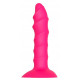 Розовый ребристый анальный фаллоимитатор Twisted Plug With Suction Cup - 17 см.