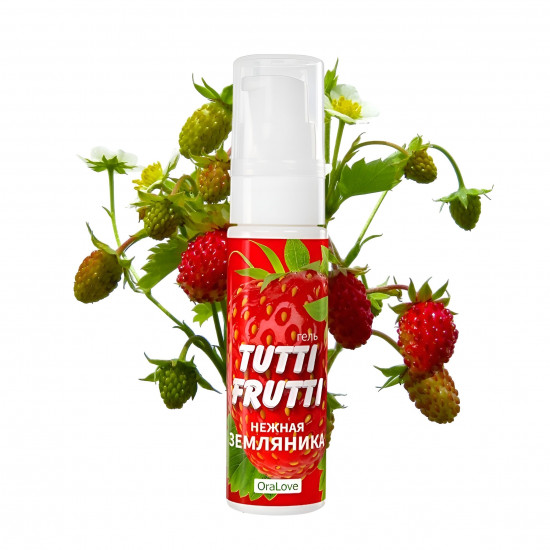 Гель-смазка Tutti-Frutti с земляничным вкусом - 30 гр.