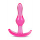 Розовая анальная пробка Curvy Anal Plug - 8,4 см.