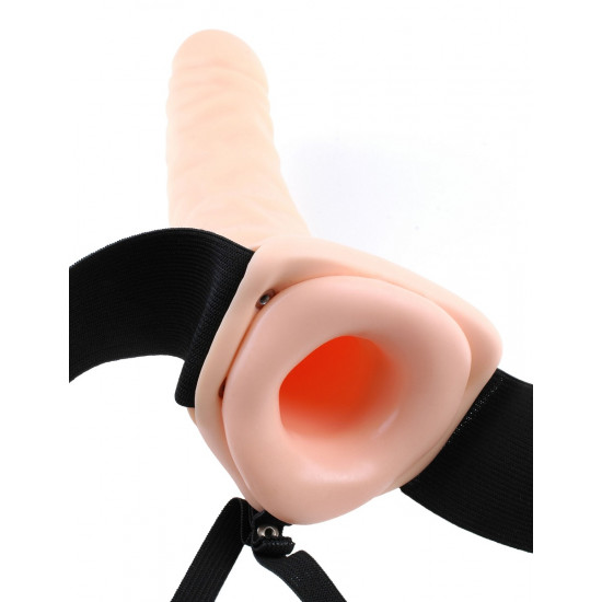 Полый страпон 8  Hollow Strap-On телесного цвета - 19 см.