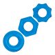 Комплект из трех голубых колец для эрекции 3-Pack Nuts   Bolts Stretch Cock Ring Set