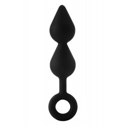 Черный анальный стимулятор XL Double Drop Plug - 20 см.