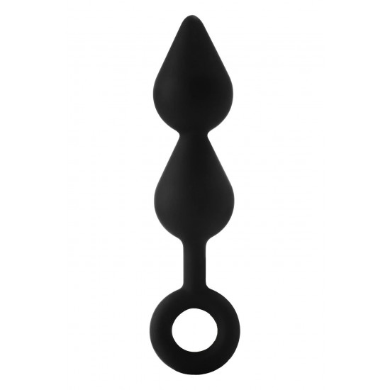 Черный анальный стимулятор XL Double Drop Plug - 20 см.