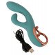 Бирюзовый вибратор-кролик The Magician Rabbit Vibrator - 22,5 см.