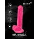 Розовый реалистичный фаллоимитатор Mr. Bold L - 18,5 см.