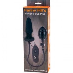 Черная вибропробка с функцией расширения FANNY HILLS SILICONE BUTT PLUG - 11 см.