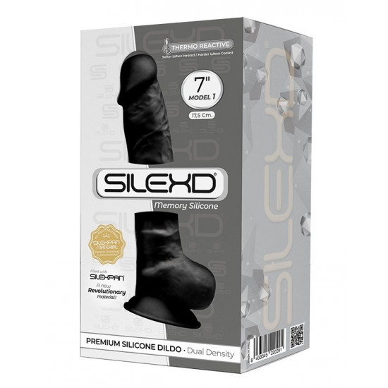 Черный фаллоимитатор SILEXD Model 1 7’’ - 17,5 см.