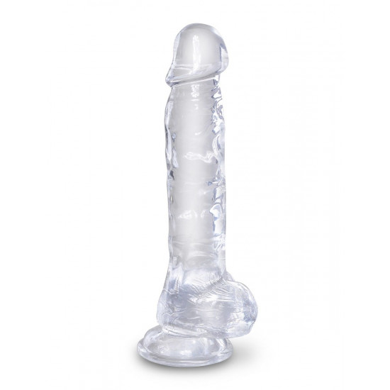 Прозрачный фаллоимитатор 8  Cock with Balls - 22,2 см.