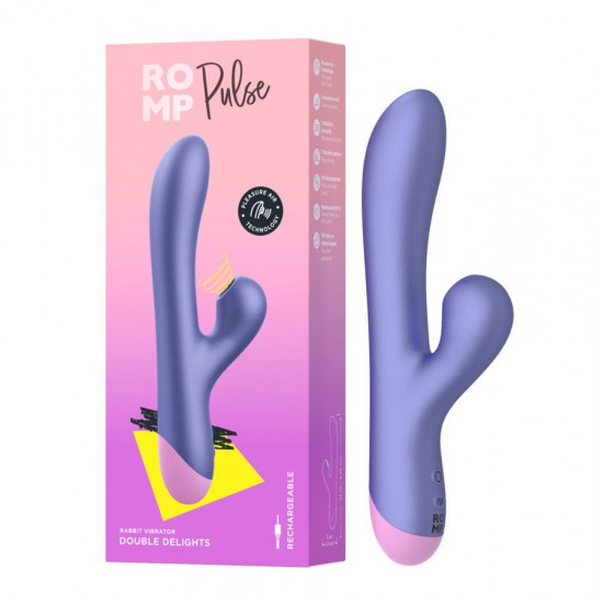 Сиреневый вибратор Romp Pulse с бесконтактной клиторальной стимуляцией - 22 см.