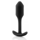 Чёрная пробка для ношения B-vibe Snug Plug 1 - 9,4 см.