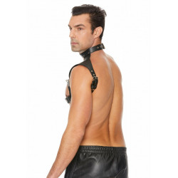 Черная мужская портупея Men Harness With Neck Collar