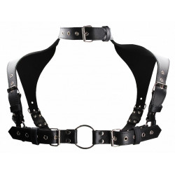 Черная мужская портупея Men Harness With Neck Collar