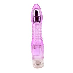 Фиолетовый вибратор Glitters Dual Probe - 21 см.