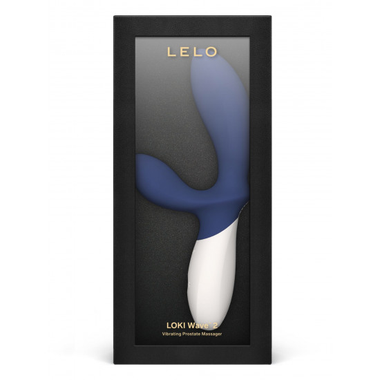Синий вибромассажер простаты Lelo Loki Wave 2 - 19,6 см.
