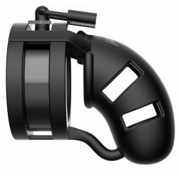 Черный мужской пояс верности Silicone Cage Ballsplitter Model 18 Chastity 3.5 