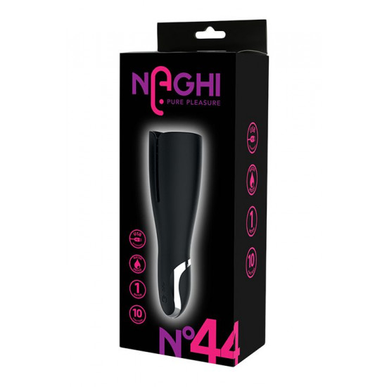 Черный мастурбатор NAGHI NO.44 RECHARGEABLE MASTURBATOR