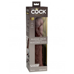 Коричневый фаллоимитатор-реалистик 11  Silicone Dual Density Cock - 29,5 см.