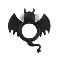 Чёрная вибронасадка на пенис Bad Bat