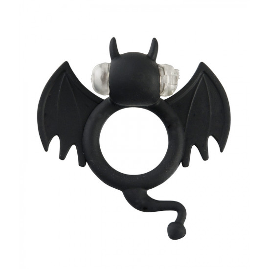 Чёрная вибронасадка на пенис Bad Bat