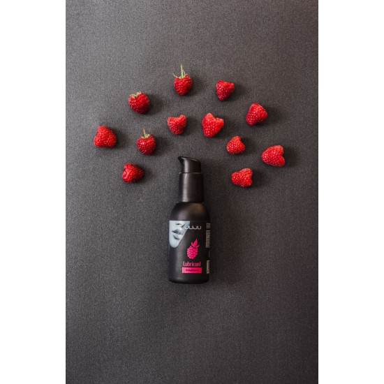 Съедобный лубрикант JUJU Raspberry с ароматом малины - 100 мл.