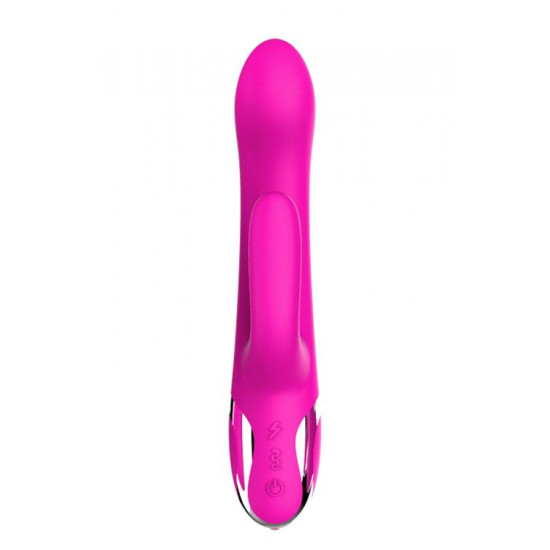Розовый вибратор-кролик NAGHI NO.43 RECHARGEABLE DUO VIBRATOR - 23 см.
