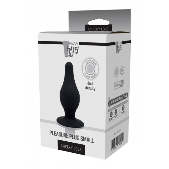 Черный анальный стимулятор DUAL DENSITY PLEASURE PLUG S - 7,2 см.